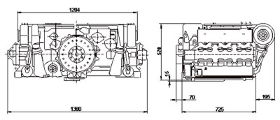 габаритные размеры двигателя В-58-7 МС