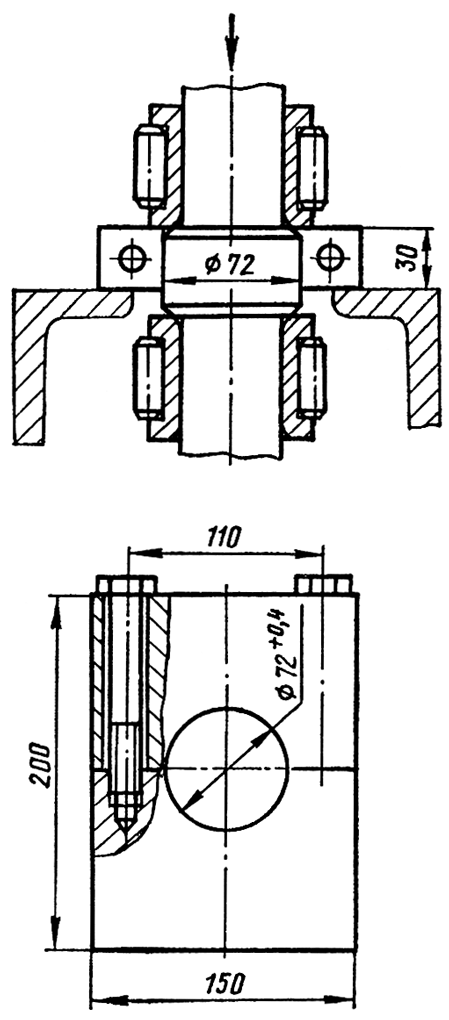 Разъемная обойма для спрессовки внутренних колец роликоподшипников Разъемная обойма для спрессовки внутренних колец роликоподшипников